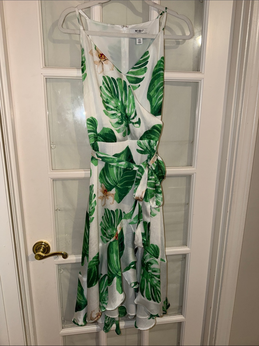 White House Black Market Tropical Wrap Dress, Size 8
